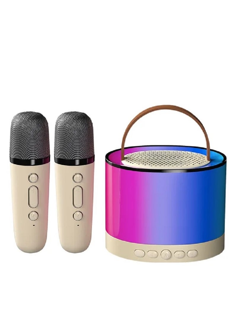 K52 Dual Microphone Karaoke Bluetooth Speaker, Wireless, Portable, RGB Light, 3-in-1 Functionality, Professional Sound, Lightweight - Image 2