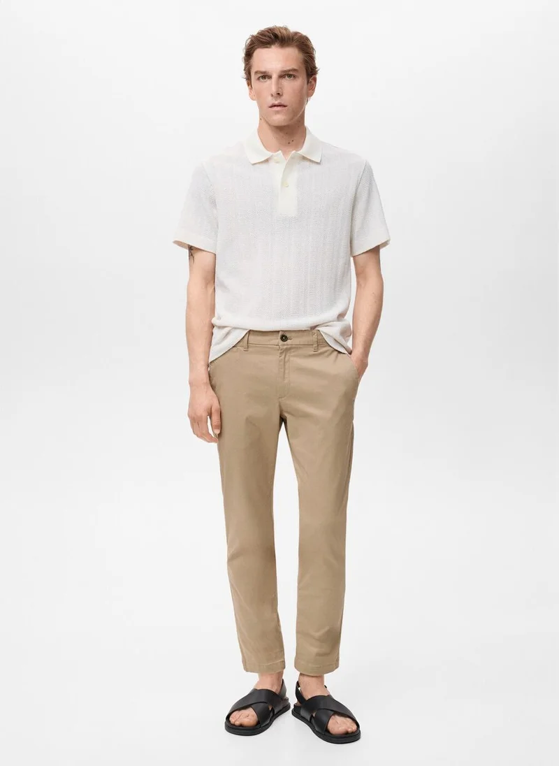 Mango Man Prato Cropped Tapered Chino trousers