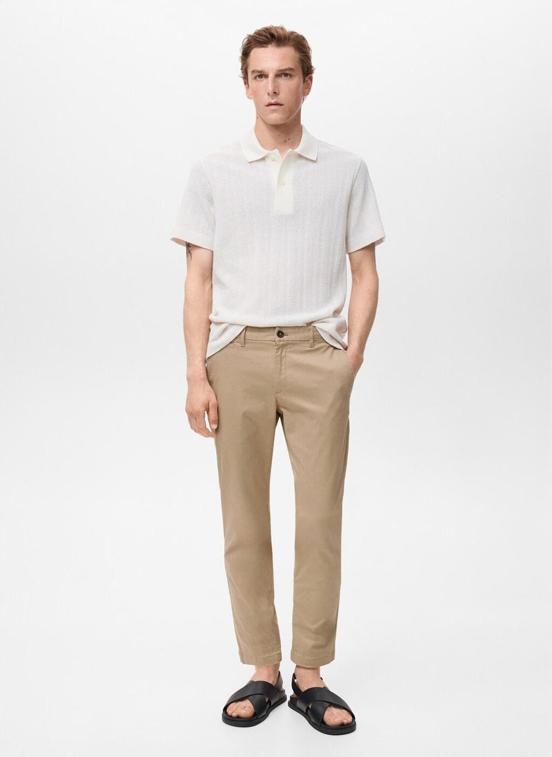 Mango Man Prato Cropped Tapered Chino trousers  - Image 4
