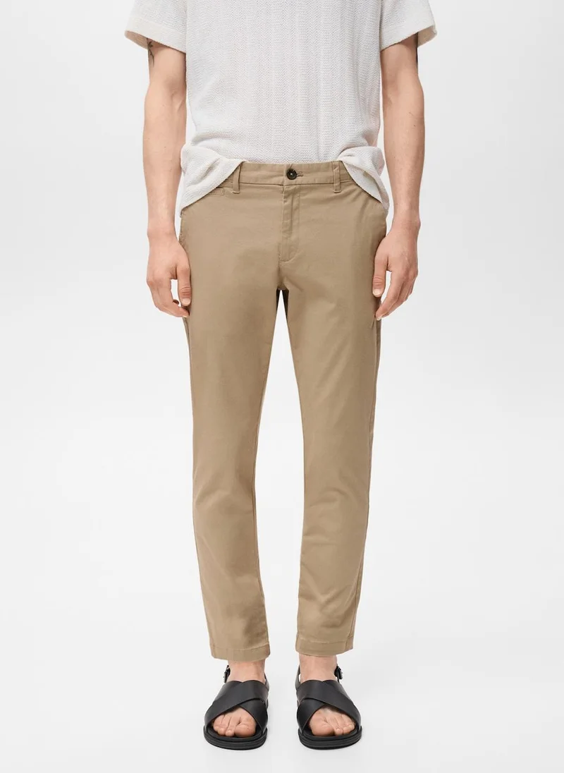 مانجو مان Prato Cropped Tapered Chino trousers