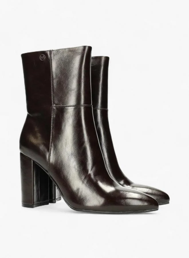 مكس بوت للكاحل بكعب سميك وسحاب