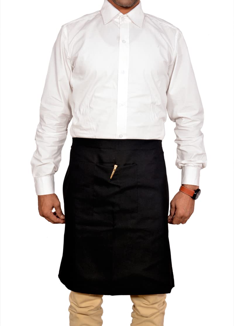 Tolexo Polyester Free Size Cooking Kitchen waterproof Apron for men and womenset of 2 apron Black Proudly made in India - Image 3
