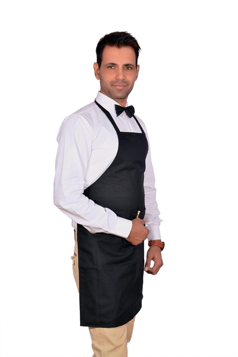 Tolexo Polyester Free Size Cooking Kitchen waterproof Apron for men and womenset of 2 apron Black Proudly made in India - Image 4