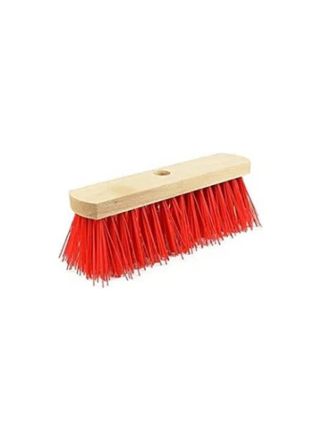 Hard Broom With Wooden Base and Wooden stick Medium 16" - Image 1