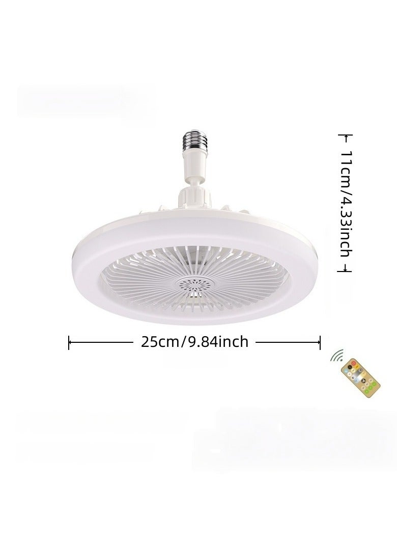Socket Fan Light with Remote Control, 3 Colors Dimmable LED Light Bulb Fan Screw in Ceiling Fan for Bedroom, Kitchen, Storage Room, Closet, Wireless Small Ceiling Fans with Lights - Image 2