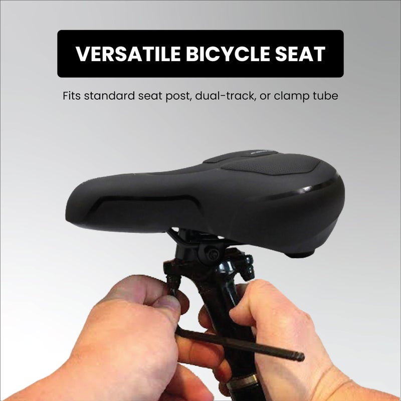 Endless EL1047 Wide Cycle Seat with Red Reflective Safety Strip | Black | Material : PU | Universal Memory Foam Seat with Breathable, Shock Absorbing and Waterproof Bike Saddle for All Type of Bikes - Image 5