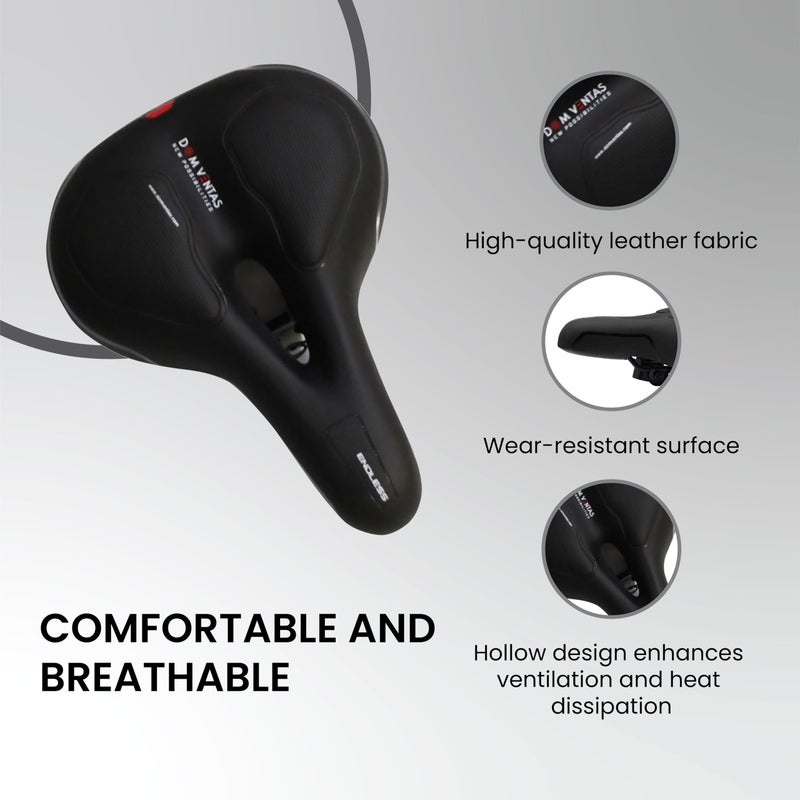 Endless EL1047 Wide Cycle Seat with Red Reflective Safety Strip | Black | Material : PU | Universal Memory Foam Seat with Breathable, Shock Absorbing and Waterproof Bike Saddle for All Type of Bikes - Image 2