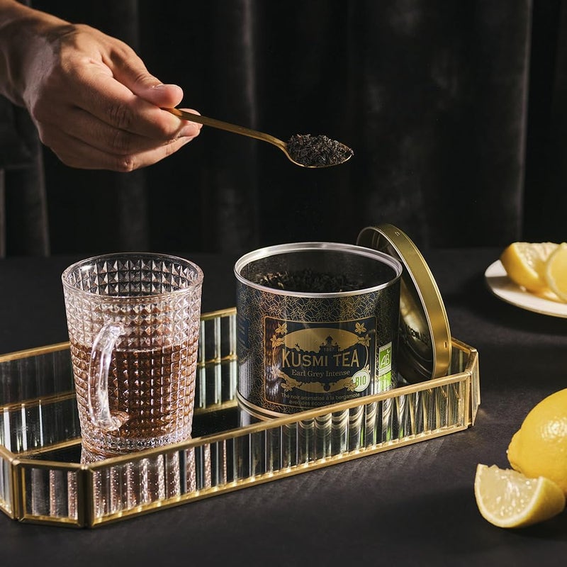 Kusmi Tea Earl Grey Intense - Organic Black Tea with Bergamot and Lemon Peel - 100g Metal Can - Image 4