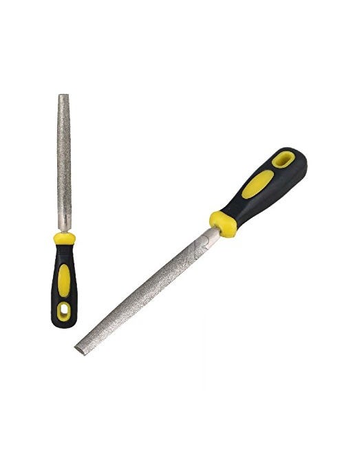 DIY Crafts DIY Crafts Pack Of 1 Set Design No 3 2 Pcs 2 Pieces Yellow Black Handle Steel Middle Cut Half Round Pack Of 1 Set Design No 3  - Image 2