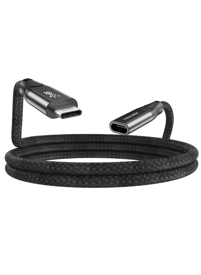 Thsucords USB C Extension Cable 100W 1FT, USB C Type C 3.2 Gen 2 Male to Female Cord 20Gbps Data Transfer USB C 3.1 Type C 20V/5A Fast Charging Cable, 4K@60Hz Video Monitor Nylon Braided Cable.  - Image 1