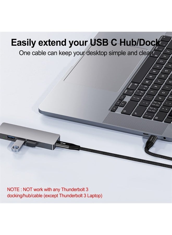 Thsucords USB C Extension Cable 100W 1FT, USB C Type C 3.2 Gen 2 Male to Female Cord 20Gbps Data Transfer USB C 3.1 Type C 20V/5A Fast Charging Cable, 4K@60Hz Video Monitor Nylon Braided Cable.  - Image 2