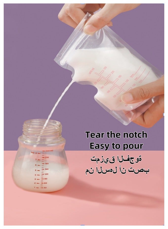 Jourvent Baby Breast Milk Storage Bags 30pcs 250ml Disposable Freezer Safe Leak Proof Self Supporting Breastfeeding Milk Storage for Daily Use - Image 3