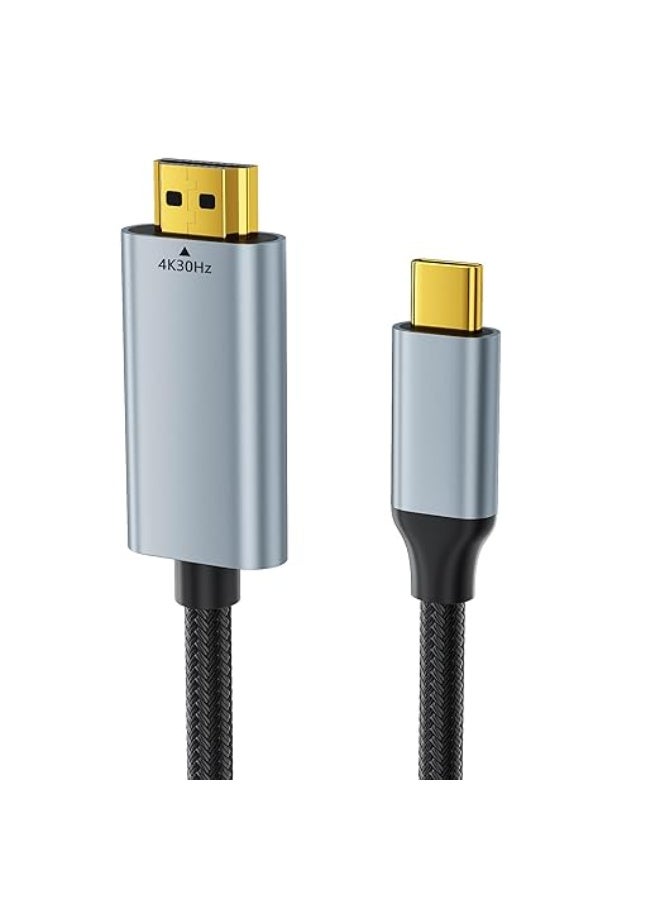 USB-C to HDMI Cable 3.3ft – 4K@30Hz Type C 3.1 to HDMI Adapter – Compatible with Laptops, Tablets & Smartphones - Image 1