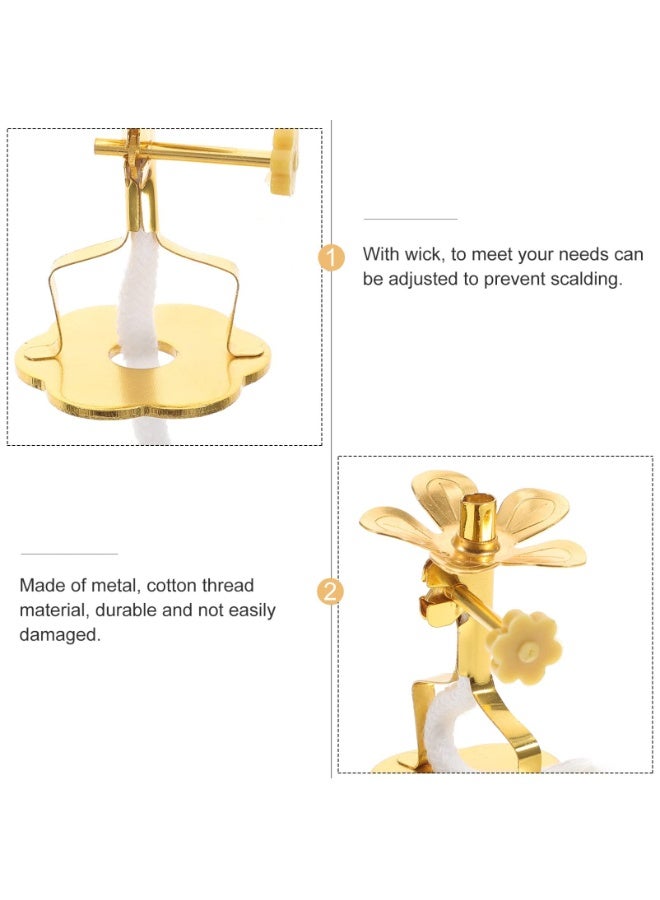 كيلا عبوتان من فتيل مصباح الزيت العائم، حامل مصباح السمن، حامل شموع، قرص فلين زيتي، حامل أعواد بخور تبتية، مناسب لتزيين رمضان والعلاج العطري، 5.5 × 4 سم / 2.2 × 1.6 بوصة - Image 4