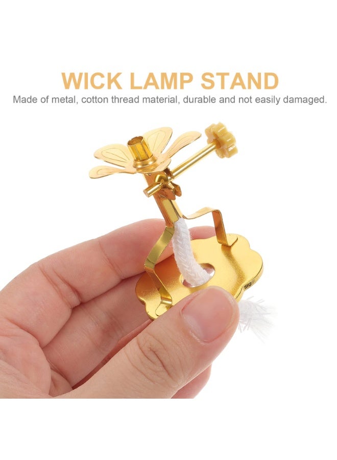 كيلا عبوتان من فتيل مصباح الزيت العائم، حامل مصباح السمن، حامل شموع، قرص فلين زيتي، حامل أعواد بخور تبتية، مناسب لتزيين رمضان والعلاج العطري، 5.5 × 4 سم / 2.2 × 1.6 بوصة - Image 5