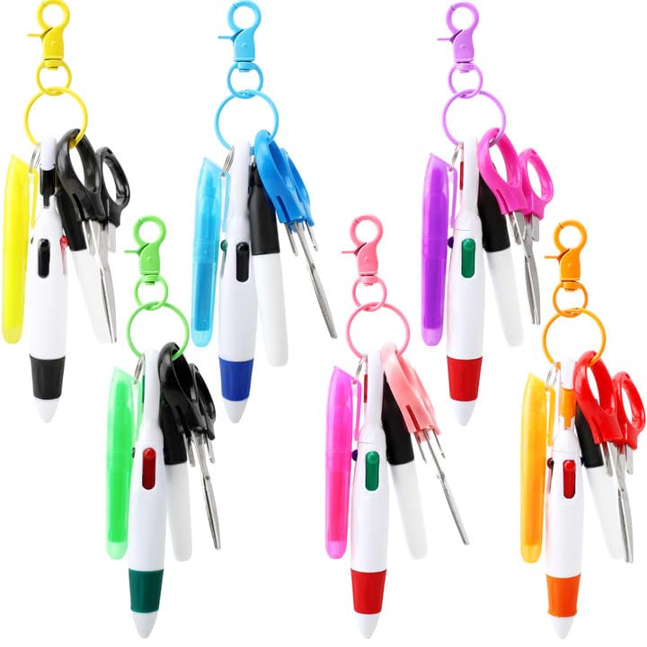 Spaluck 30 Pieces Nurse Pen Set Badge Reel Pen Tool Accessories Include Nursing Keychain Clip Set Mini Folding Stainless Safety Scissors for Nurse Doctor Day Gift - Image 1