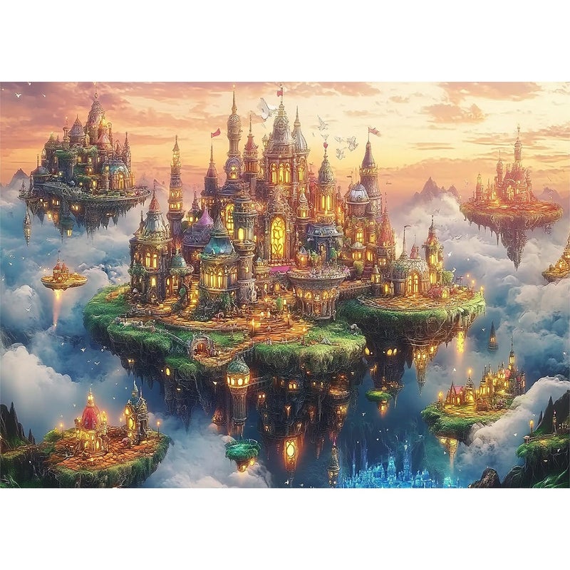 Yunlus Jigsaw Puzzles for Adults 1000 Pieces Impossible Hard Difficult Challenging Puzzles for Adults 1000pc Puzzles City of The Skyward Kingdoms Jigsaw Puzzle 1000 Pieces 28 x 20 inch - Image 3