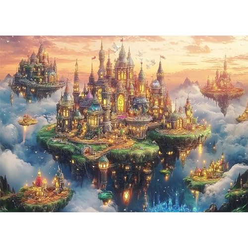 Yunlus Jigsaw Puzzles for Adults 1000 Pieces Impossible Hard Difficult Challenging Puzzles for Adults 1000pc Puzzles City of The Skyward Kingdoms Jigsaw Puzzle 1000 Pieces 28 x 20 inch - Image 1