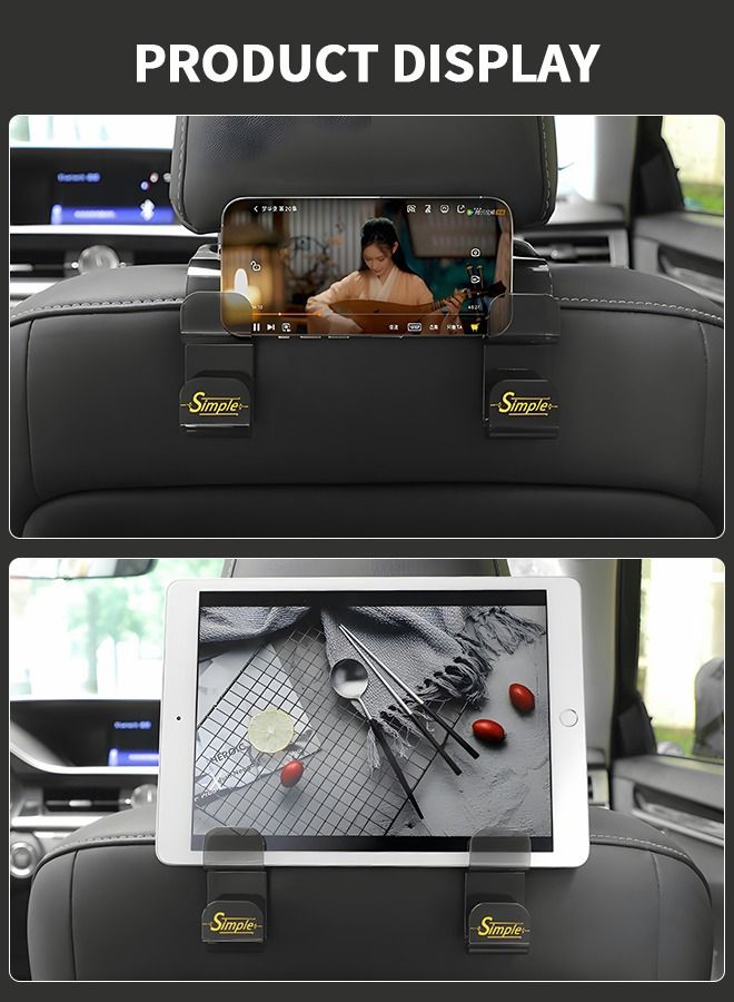 GROIC 4 Pieces Headrest Hooks for Car, Universal Multifunctional Car Back Seat Mobile Phone Holder, Hanger Bag Purse Watching Movie - Image 2