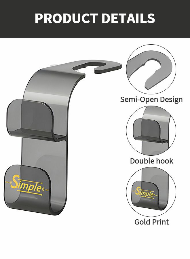 GROIC 4 Pieces Headrest Hooks for Car, Universal Multifunctional Car Back Seat Mobile Phone Holder, Hanger Bag Purse Watching Movie - Image 5