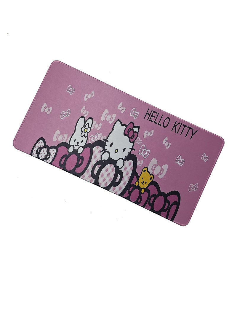 Gaming Mouse Pad, Creative Hello kitty Design (70cm x 30cm x 3mm), HD Print Pattern Desk Mat, Extended Mouse Pad and Mouse Pads for Computer Laptop Keyboard, Waterproof Fabric Surface for Desk, Anti-Slip Rubber Base