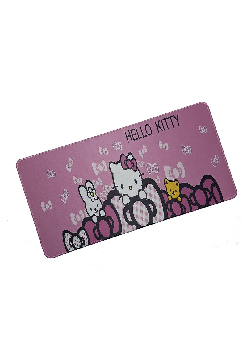 Gaming Mouse Pad, Creative Hello kitty Design (70cm x 30cm x 3mm), HD Print Pattern Desk Mat, Extended Mouse Pad and Mouse Pads for Computer Laptop Keyboard, Waterproof Fabric Surface for Desk, Anti-Slip Rubber Base