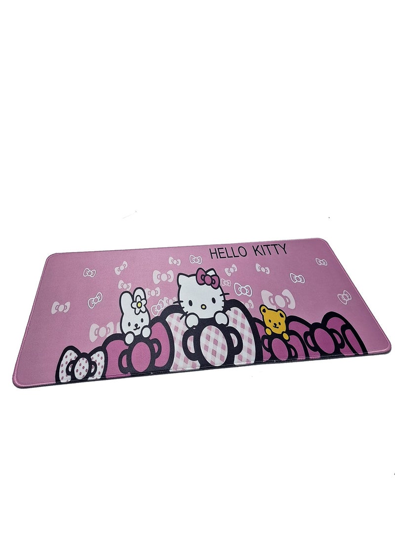 Gaming Mouse Pad, Creative Hello kitty Design (70cm x 30cm x 3mm), HD Print Pattern Desk Mat, Extended Mouse Pad and Mouse Pads for Computer Laptop Keyboard, Waterproof Fabric Surface for Desk, Anti-Slip Rubber Base