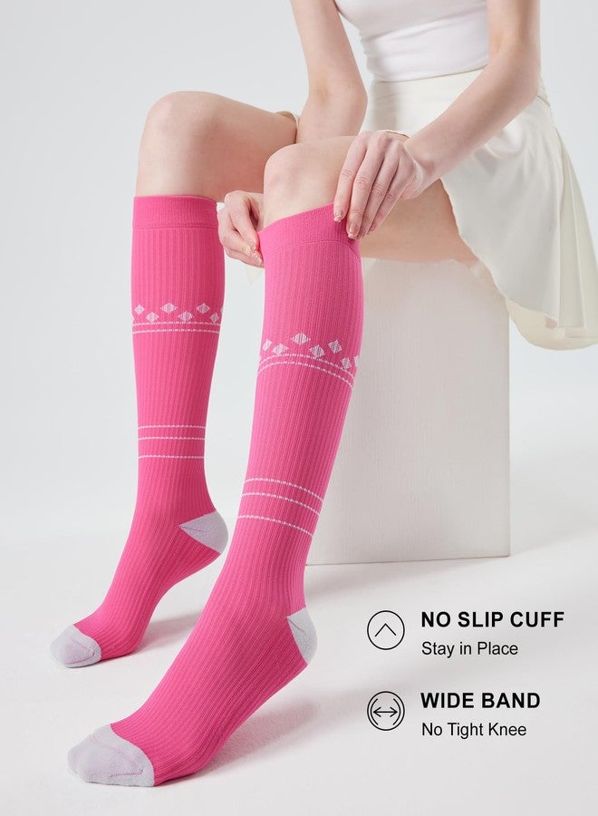 FITRELL 3 Pairs Compression Socks for Women and Men 20-30mmHg-Circulation Support Socks, Mint/Peachy/Haze Blue, L-XL - Image 4