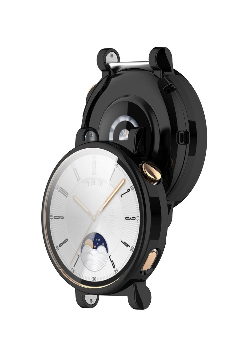 Screen Protector Case for Huawei Watch GT4 41mm Cover HD Shockproof Soft TPU Full Protection Screen Protector Case for Huawei Watch GT4 41mm Protective Case (Black) - Image 3