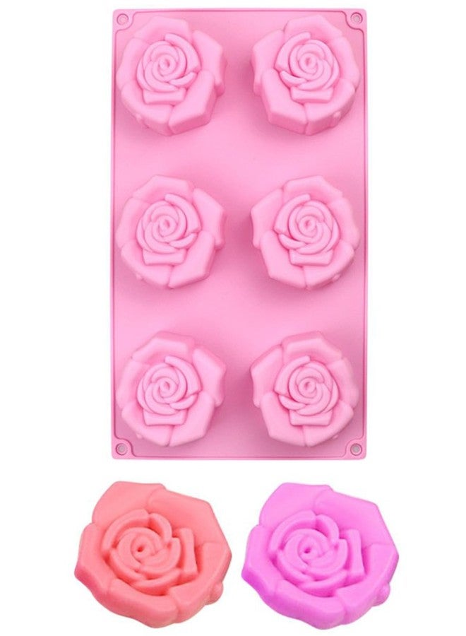 CAKE DECOR™ 6 Cavity Rose Flower Silicone Moulds for Soaps and Chocolate Jelly Desserts Mould - Image 4