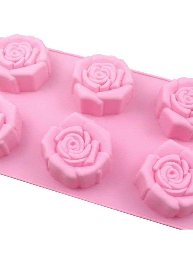 CAKE DECOR™ 6 Cavity Rose Flower Silicone Moulds for Soaps and Chocolate Jelly Desserts Mould - Image 3