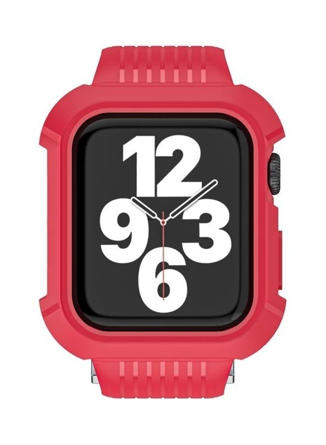 NIBEMINENT Ethnic Replacement Watchband for Apple Watch Series 1/2/3/4/5/6/7/SE 42/44/45mm Red - Image 3