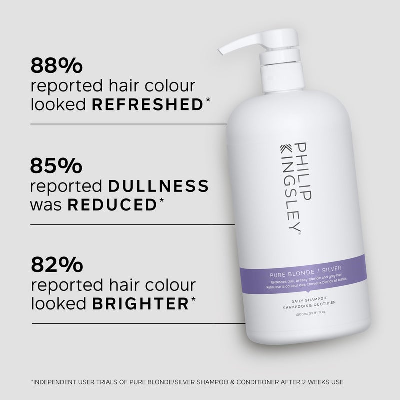 PHILIP KINGSLEY | Pure Blonde/Silver Purple Brightening Shampoo | Color Correcting Shampoo for Blonde, Silver, Grey, Platinum, Bleached, Brassy Hair | For Orange Brassiness and Yellow Tones | 33.8oz - Image 2