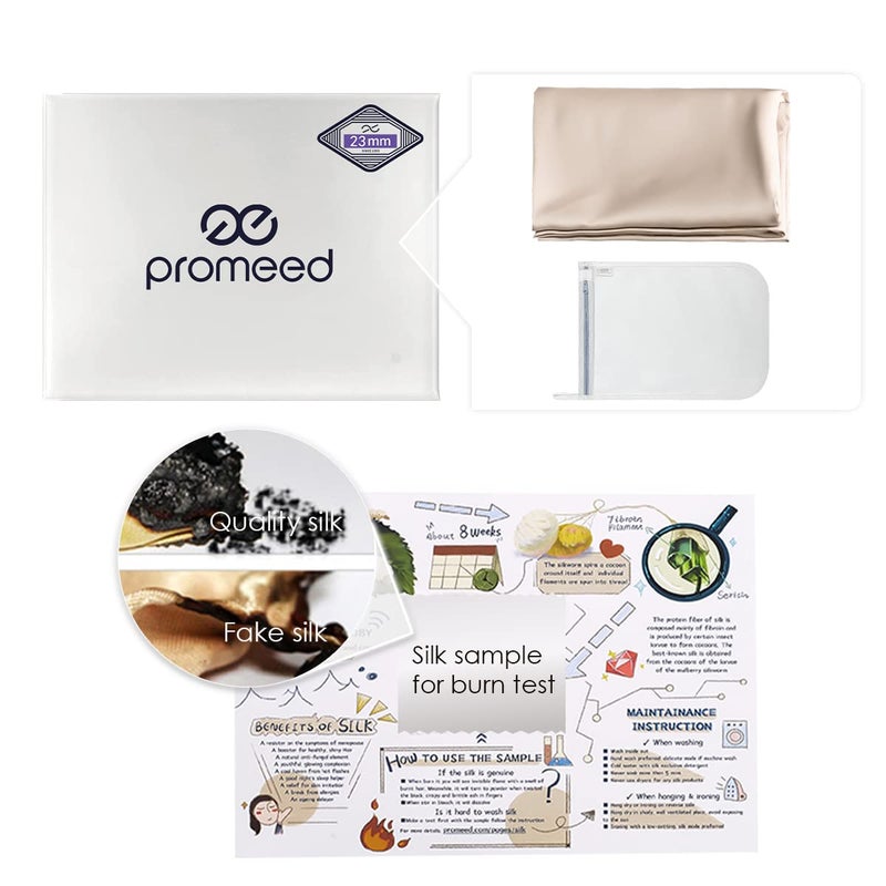 PROMEED 100% Mulberry Silk Duvet Cover Twin Size, Real Grade 6A+ 22 Momme Mulberry Silk Quilt/Comforter Cover with Zipper and Corner Tie (Champagne, Twin) - Image 3