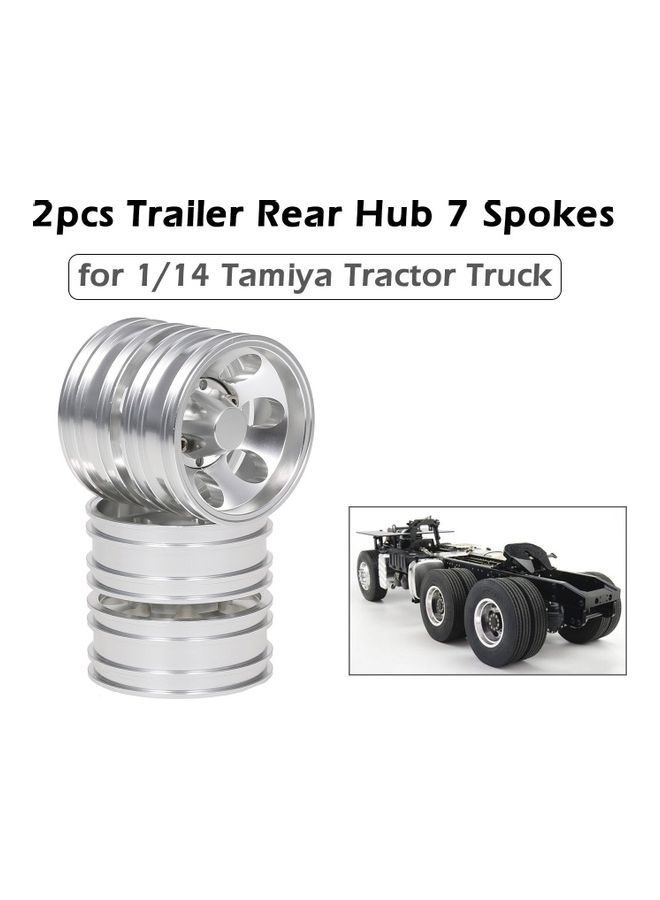 NIBEMINENT 2-Piece Trailer Rear Hub Aluminum Alloy Rim 7 Spokes Set - Image 1