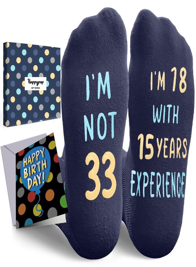 Happy Pop HAPPYPOP 33rd Birthday Gifts for Women - 33 Year Old Socks for Men, Gifts for Middle Aged Woman Man 1992 with Greeting Card - Image 1