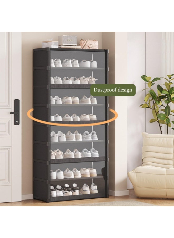 XiuWoo Shoes Cabinet 9 Tier Shoes Organizer,Shoes Storage,Vertical Shoes Rack For Small Spaces, Tall Narrow Shoes Cabinet Organizer For Closet Entryway,free Stacking Diy, Free Design To Save Space Shoe Shelf White 64*30*139cm - Image 3