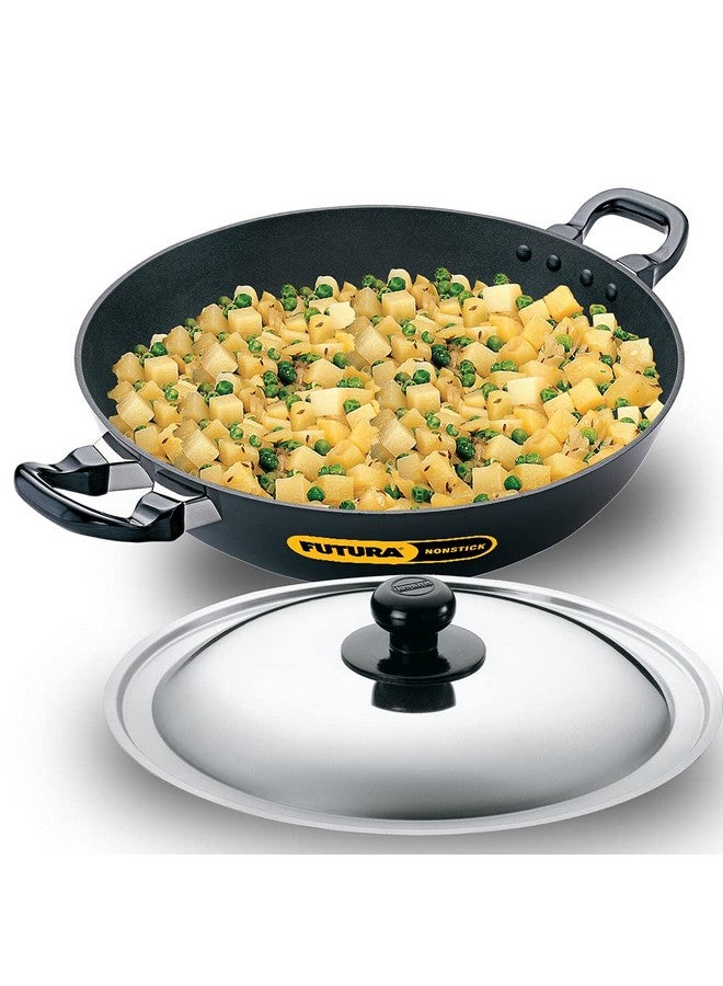 Hawkins Futura Nonstick Deep-Fry Pan (Kadhai, Round Bottom) with Stainless Steel Lid, Capacity 4 Litre, Diameter 30 cm, Thickness 3.25 mm, Black (NK40S) - Image 1