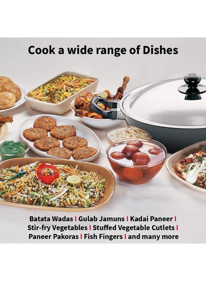 Hawkins Futura Nonstick Deep-Fry Pan (Kadhai, Round Bottom) with Stainless Steel Lid, Capacity 4 Litre, Diameter 30 cm, Thickness 3.25 mm, Black (NK40S) - Image 5