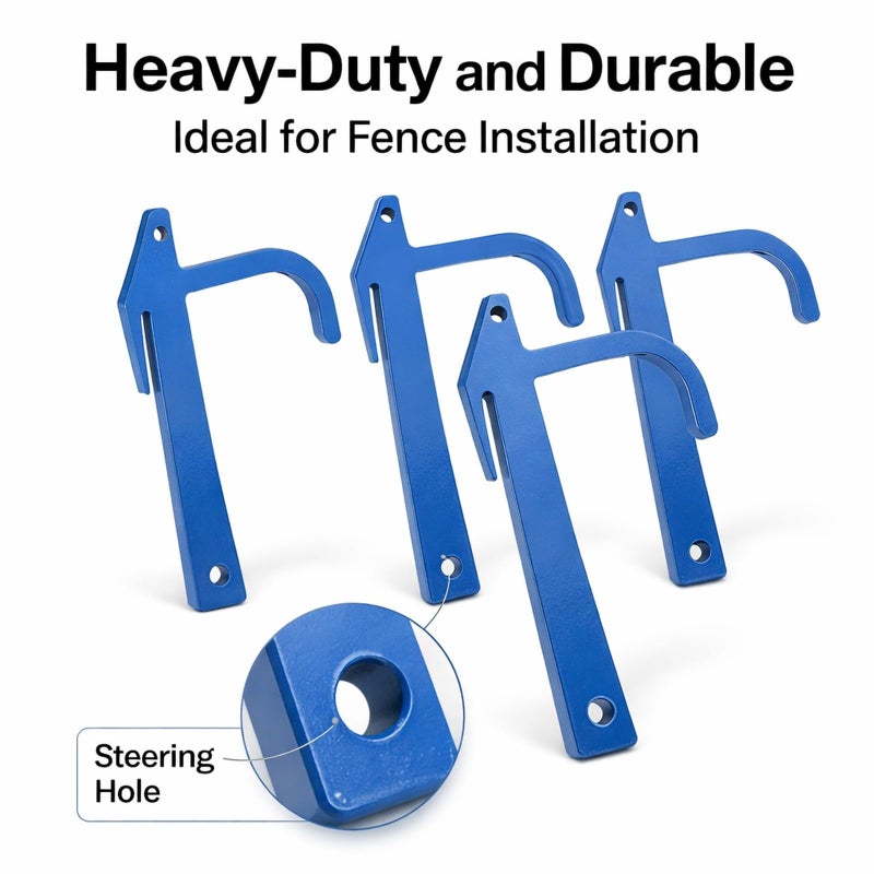 5PCS Metal Fence Stretcher Durable Carbon Steel Wire Chain Link Fabric Stretching Tensioning Tool - Image 3