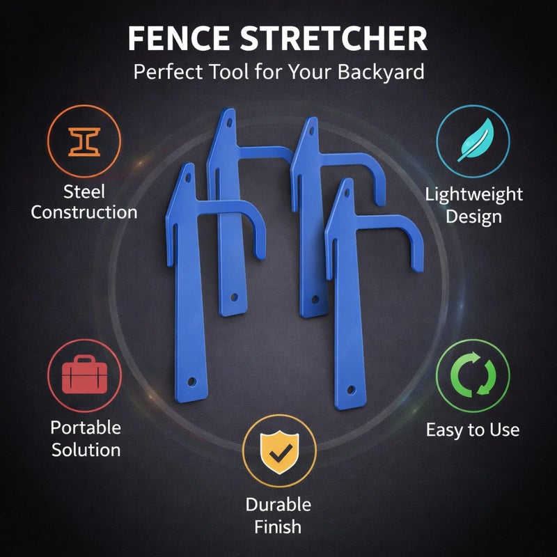 5PCS Metal Fence Stretcher Durable Carbon Steel Wire Chain Link Fabric Stretching Tensioning Tool - Image 4
