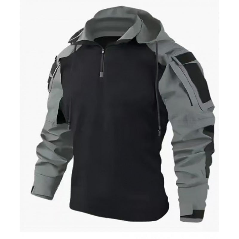 Generic Black and Gray Industrial Assault Sp2 Version Tactical Top Combat Clothing Spring  Fall Shirt Style Frog Suit Pants Suit T-Shirt Sweatshirt Grey 