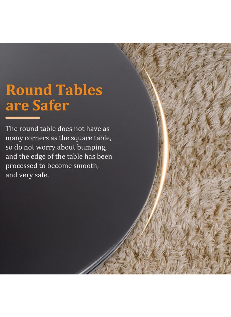Taimi Round Dining Table Elegant Plastic, Coffee Table for Living Room, Dining Room or Cafe, Black - 60x60x73cm  - Image 4