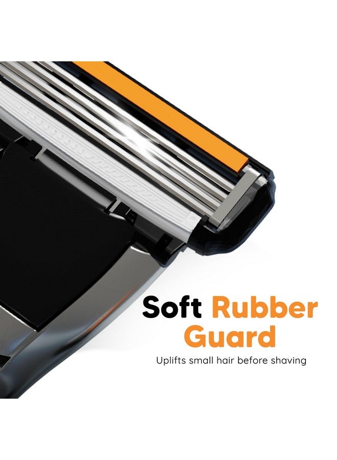 LetsShave Pro 4 Manual Razor For Men, 1 Handle + 2 Blades, 4 Blade Razor With Open Flow Architecture, Manual Hair Removal Razor, Full Body Razor With Rubber Guard - Image 4