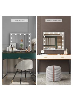 GGEROU Vanity Mirror with Lights,24"×20" Vanity Lighted Mirror with Smart Touch Control Dimmer Bulbs, 3 Color Lights Modes,HD Mirror,Smart Touch Control,with USB Charging Port  - Image 3