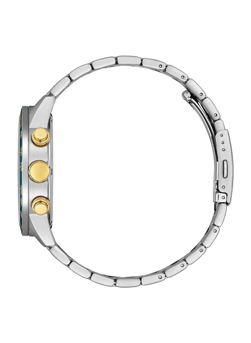 CITIZEN ساعة كرونوغراف كوارتز بمينا أخضر ستانلس ستيل للرجال AN3689-55X - Image 2