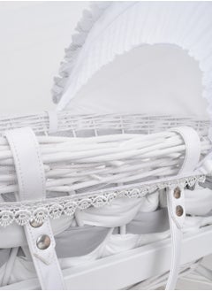 FUN MOMENT Bamboo Moses Basket with Wooden Rocking Base  - Image 2