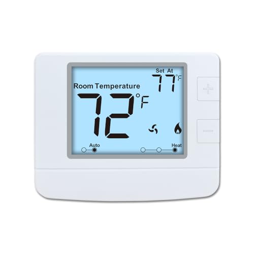 XuLuaba Non Programmable Thermostat for Home, Digital Energy-Saving Thermostat,Single-Stage Systems, 1 Heat/1 Cool, Easy DIY Install, White Backlight - Image 1