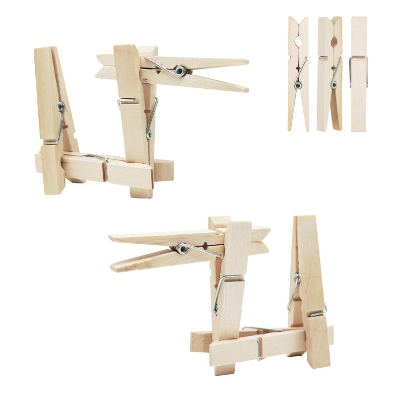 Ktojoy Wooden Clothes Pins 50 Pack  2.9 Inch  Large Natural Birchwood Rust  Moisture Resistant Clothes Pegs  Heavy Duty Wooden Clothespins Clothes Pins For Craft Wooden Clips For Pictures - Image 4