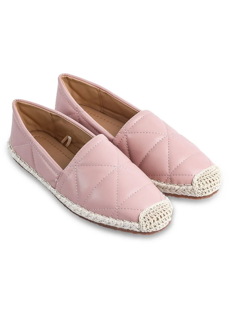 AMICA Alberta Quilted Leather Women's Slip On Casual Shoe Espadrilles